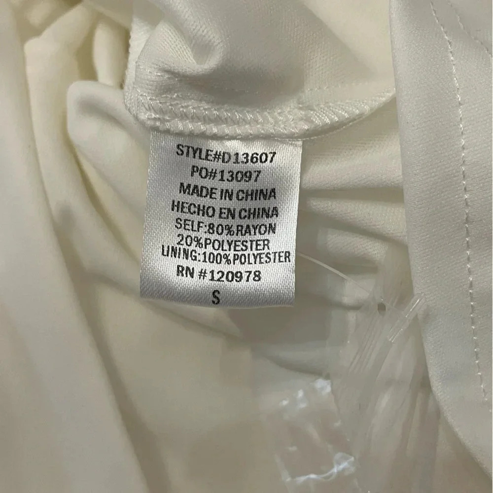 Entro | Elizabeth Tiered Puff Bubble Sleeve Dress White Layered Bohemian Small - Picture 11 of 12